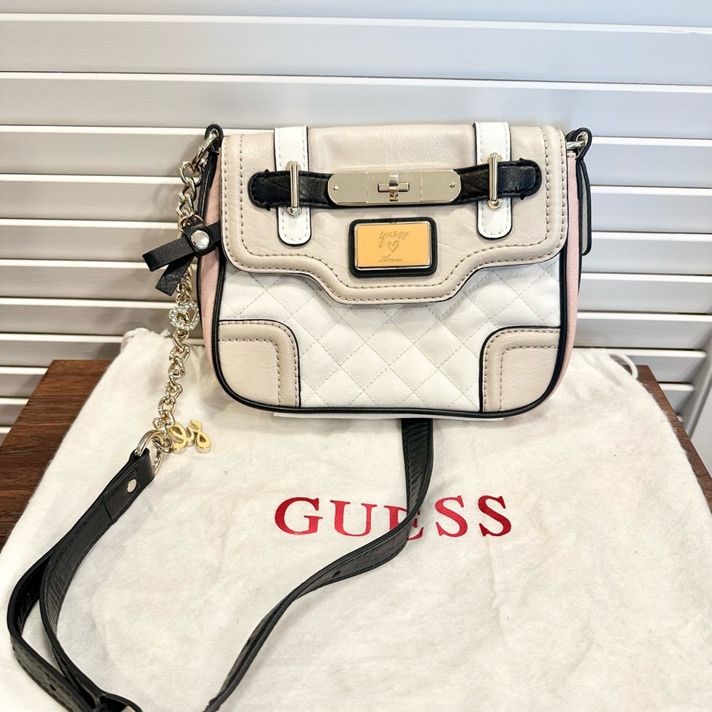 Vintage Guess Amour Crossbody Pastel Purse Y2K w/Charms Japanese Edition